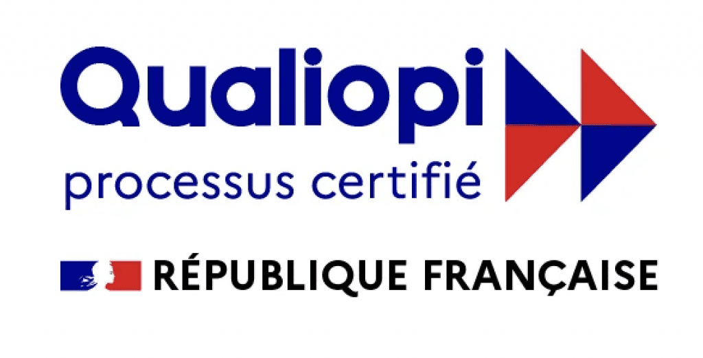 Logo Qualiopi « processus certifié » avec la mention République française